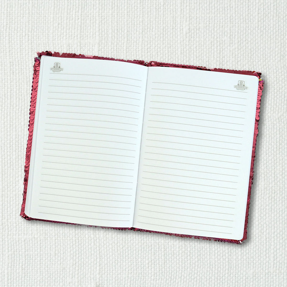 Cuaderno de Lentejuela Color Fiusha, 80 Hojas