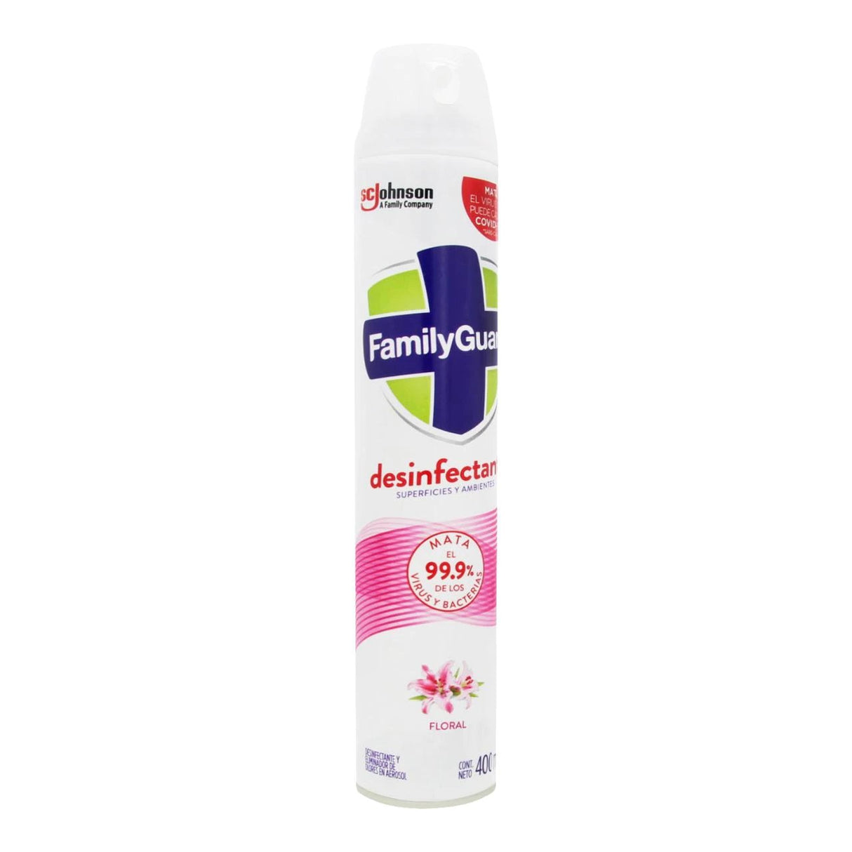 Desinfectante y Eliminador de Olores en Aerosol, Family Guard, 400 mL