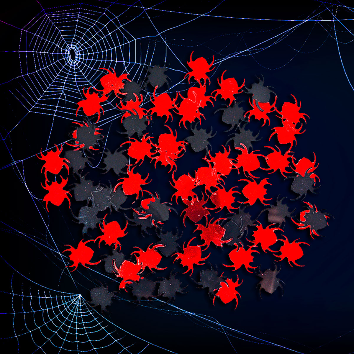 Confeti para Halloween de Araña, Negro y Rojo