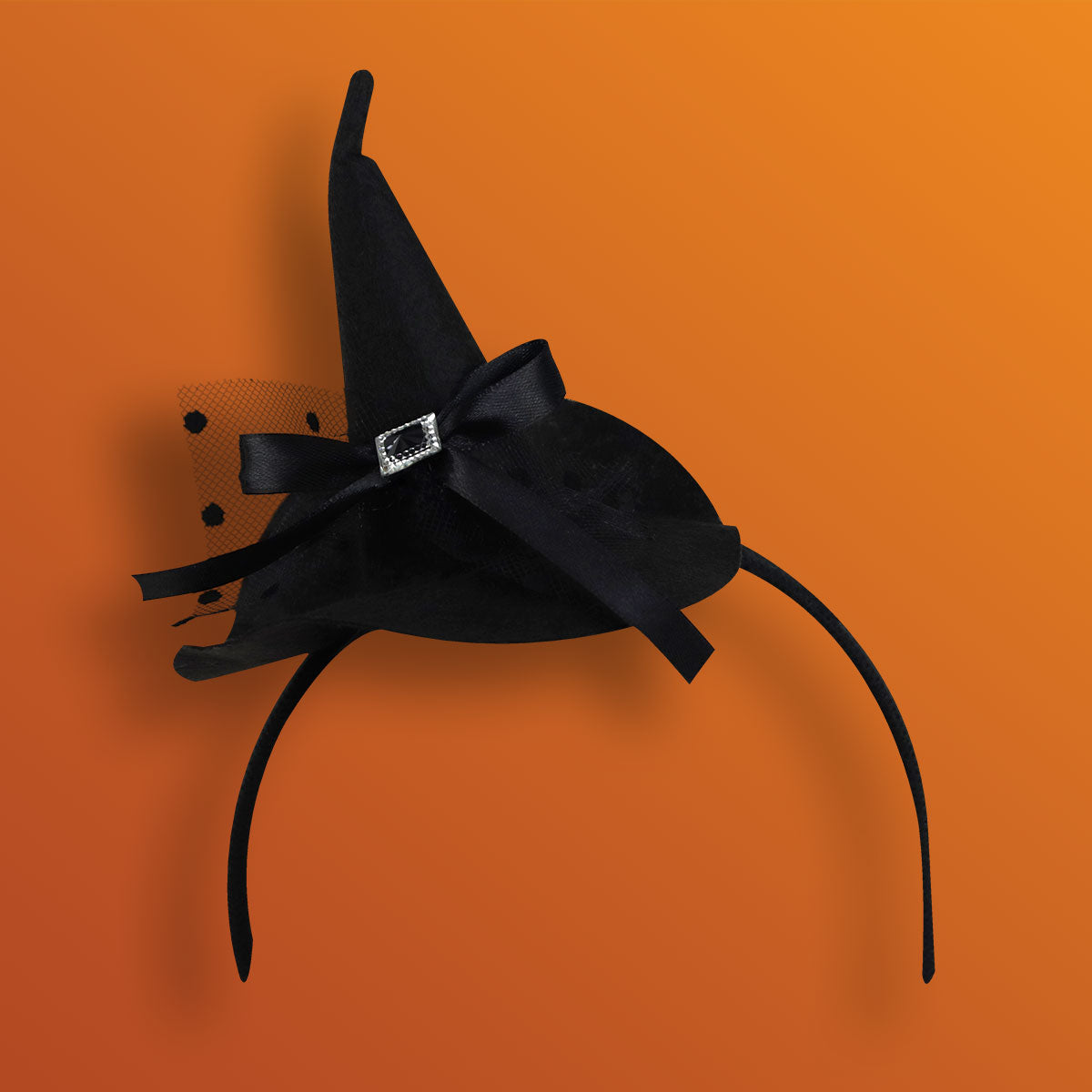 Sombrero de Bruja con Diadema para Halloween color Negro