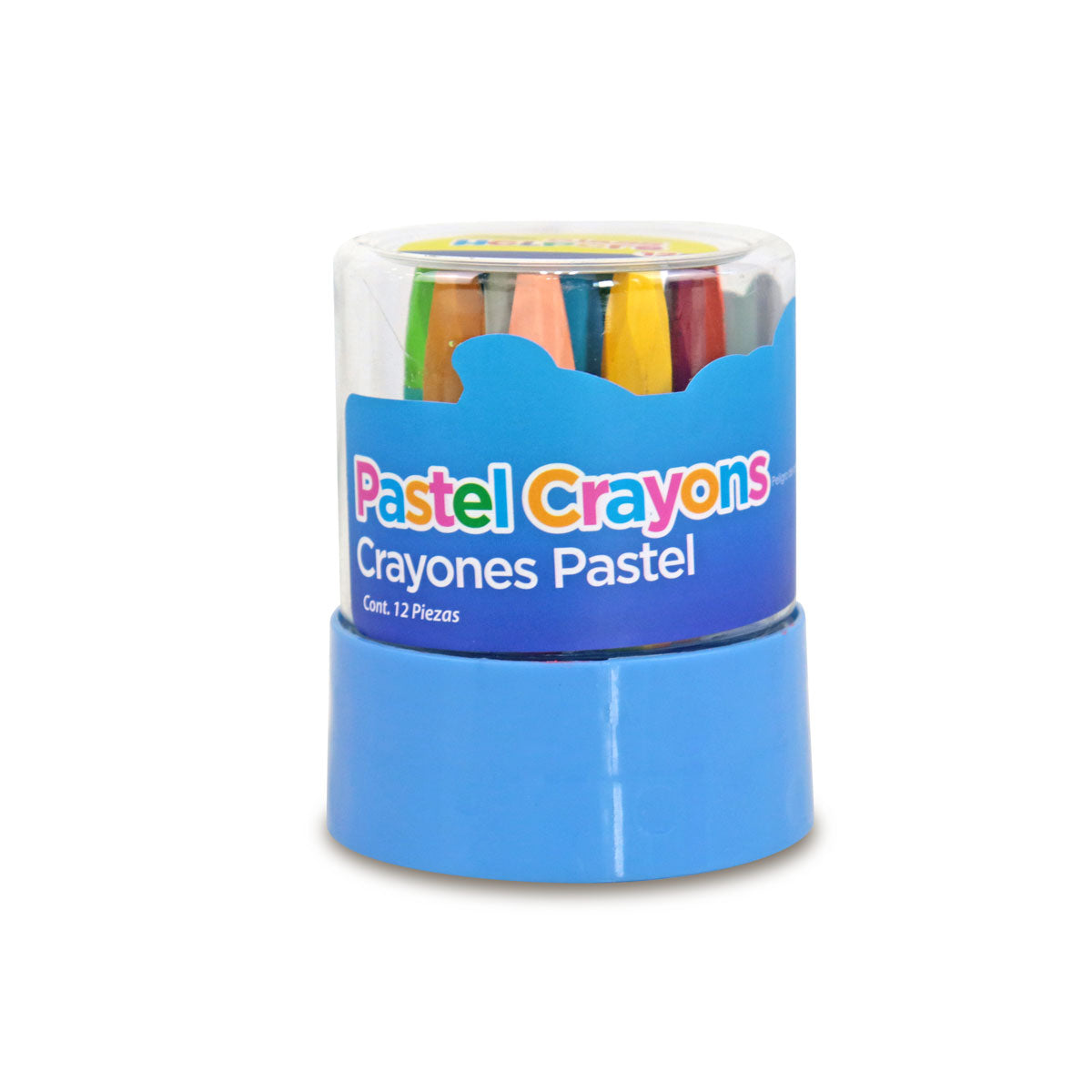 Bote con Crayones de Colores, 12 piezas