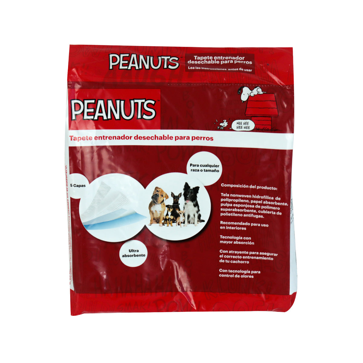 Tapete Entrenador para Mascotas Desechable Snoopy 12 piezas