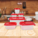 Set de 6 Recipientes de Plástico Inkanto, Color Rojo