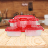 Set de 6 Recipientes de Plástico Inkanto, Color Rojo