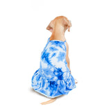 Vestido para Perro en Patrón Azul con Blanco