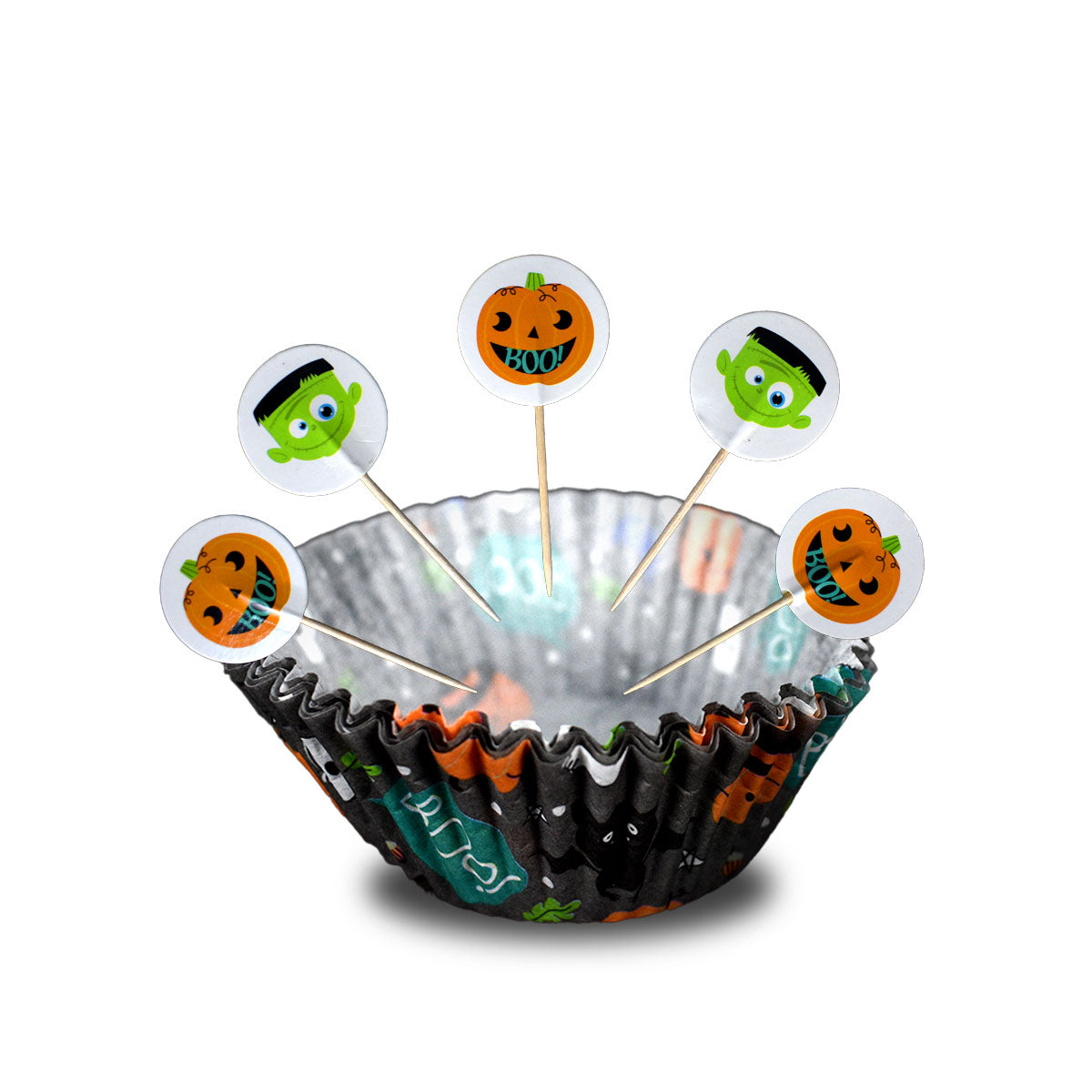 Set de Capacillos y Palillos Decorativos para Halloween, 36 piezas