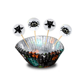 Set de Capacillos y Palillos Decorativos para Halloween, 36 piezas