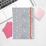 Libreta Diseño de Estrellas color Plata, 80 páginas