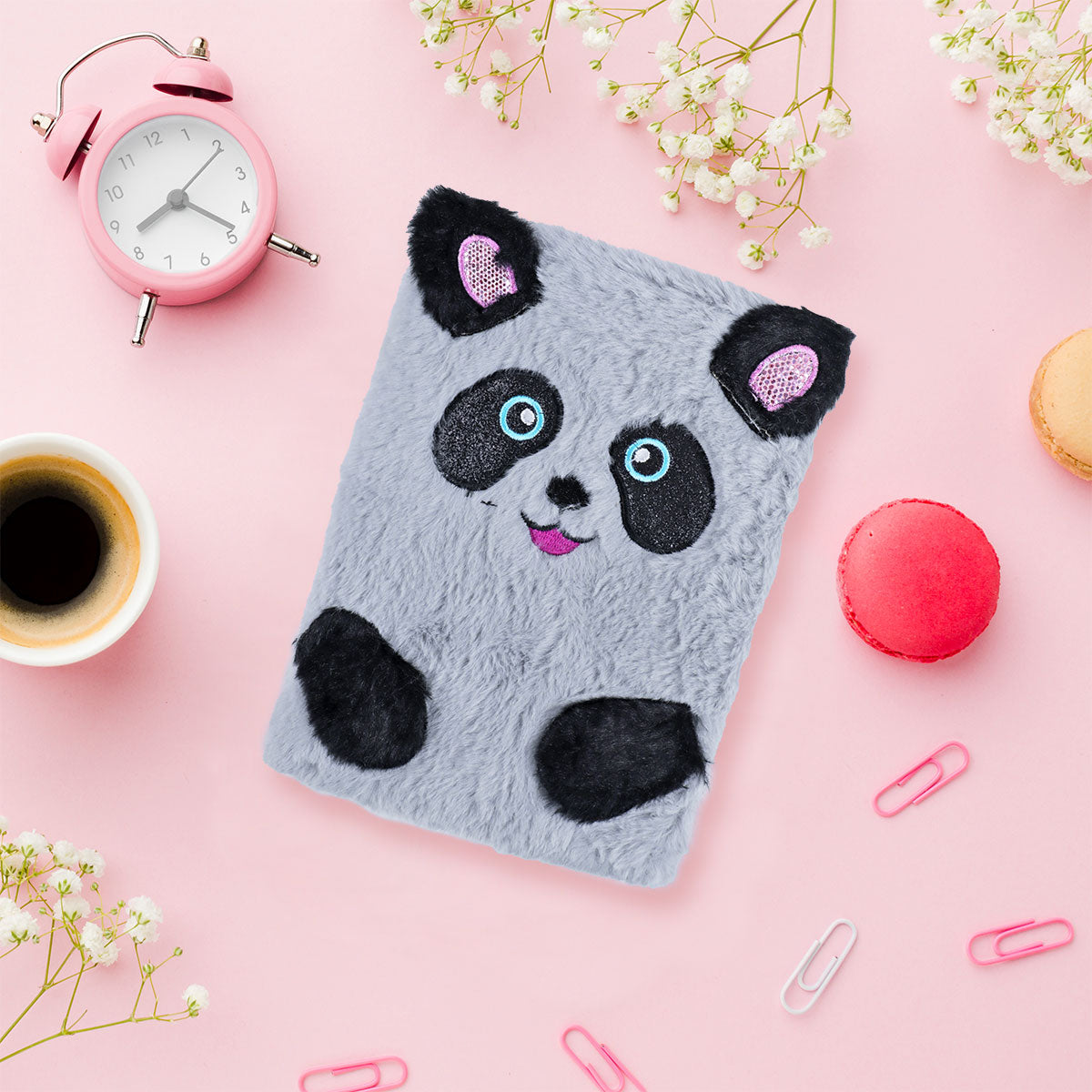 Libreta de Panda con Textura de Peluche, 80 páginas