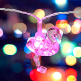 Serie de Luces Navideñas color Rosa en Forma de Flamingo, 3m