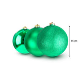 Esferas Navideñas color Verde, 3 piezas.