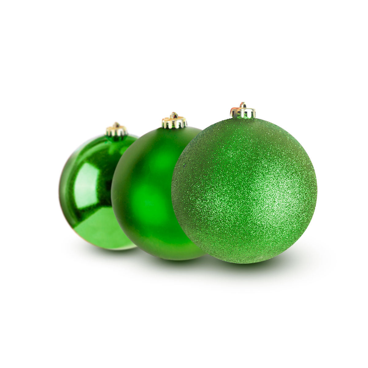 Esferas Navideñas Color Verde, 3 piezas