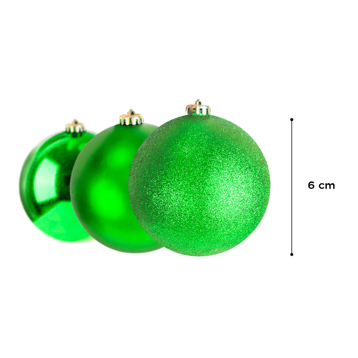 Esferas Navideñas Color Verde, 5 piezas