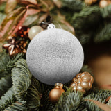 Esfera Jumbo Navideña, Glitter, Color Plata