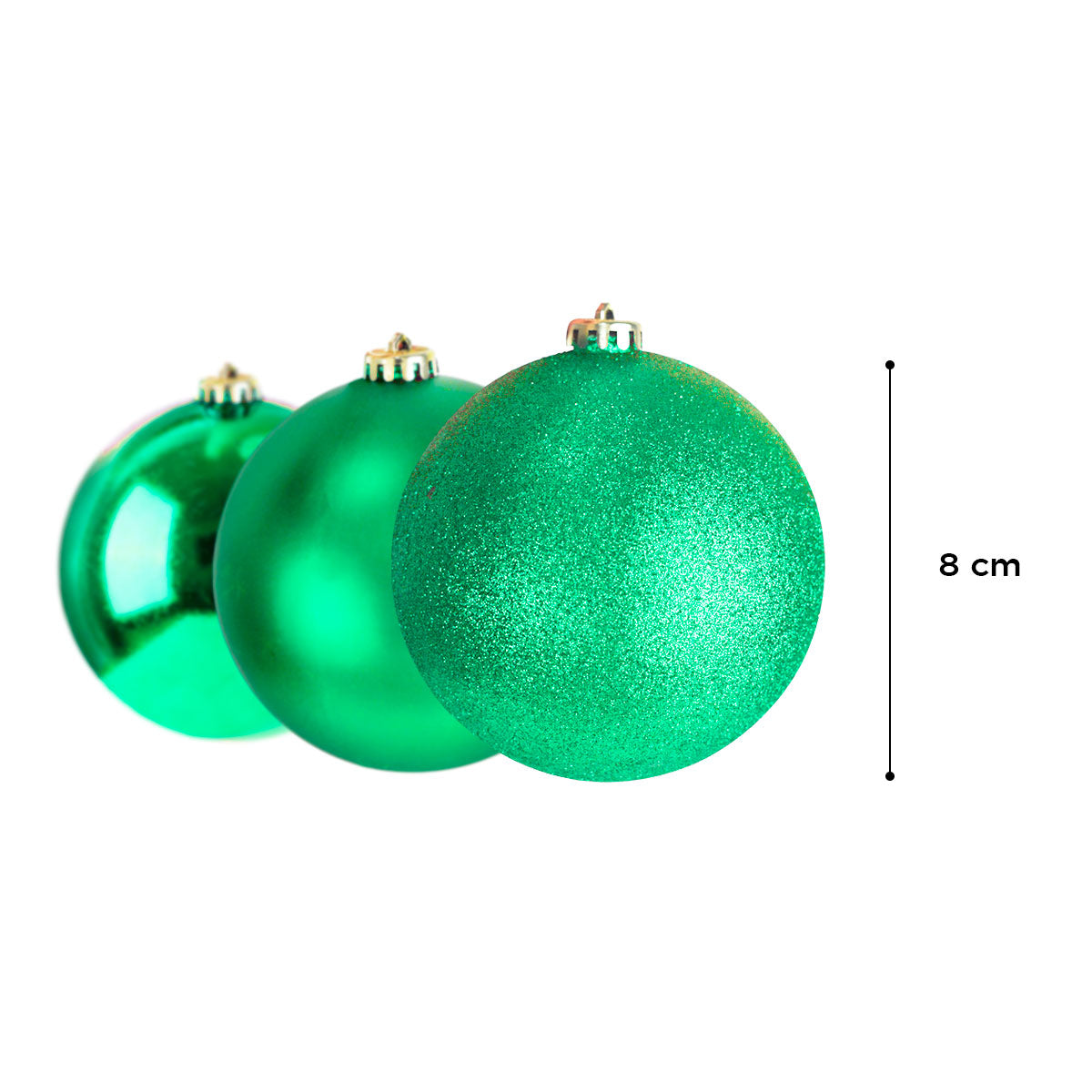 Esferas Navideñas Color Verde, 4 piezas