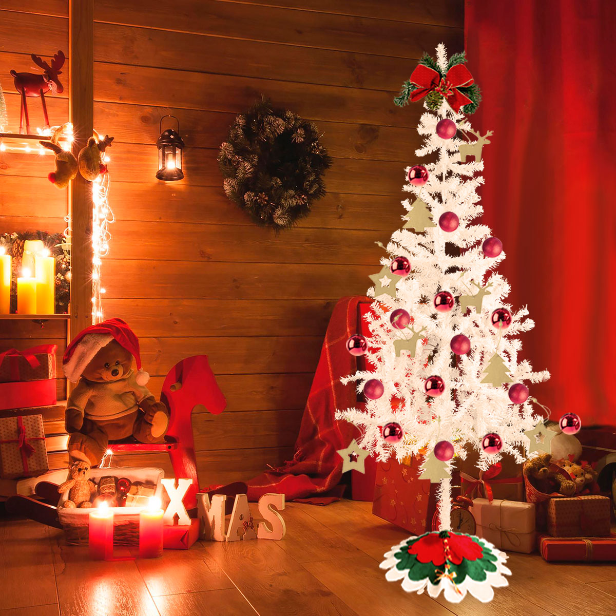 Árbol de Navidad color Blanco, 1.5 m