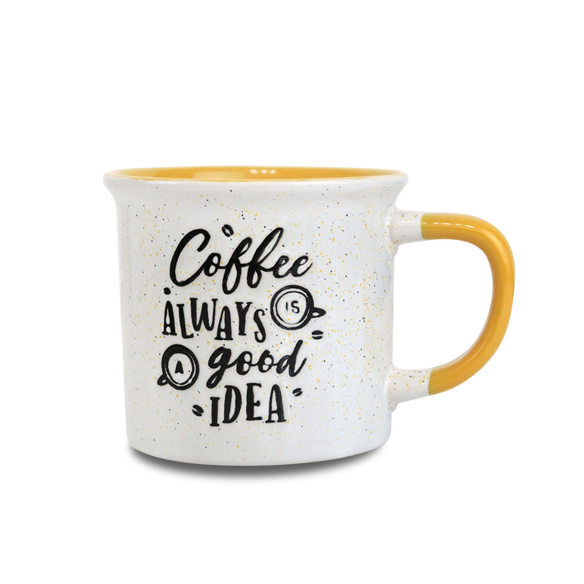 Taza de Cerámica Amarillo y Blanco 300ml