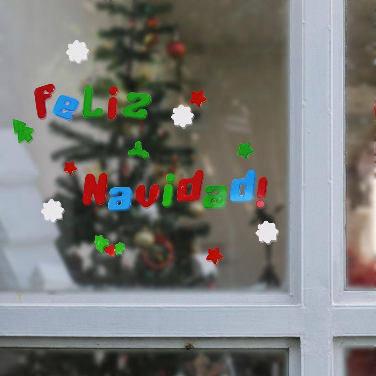 Stickers de Gel Navideños para Ventana