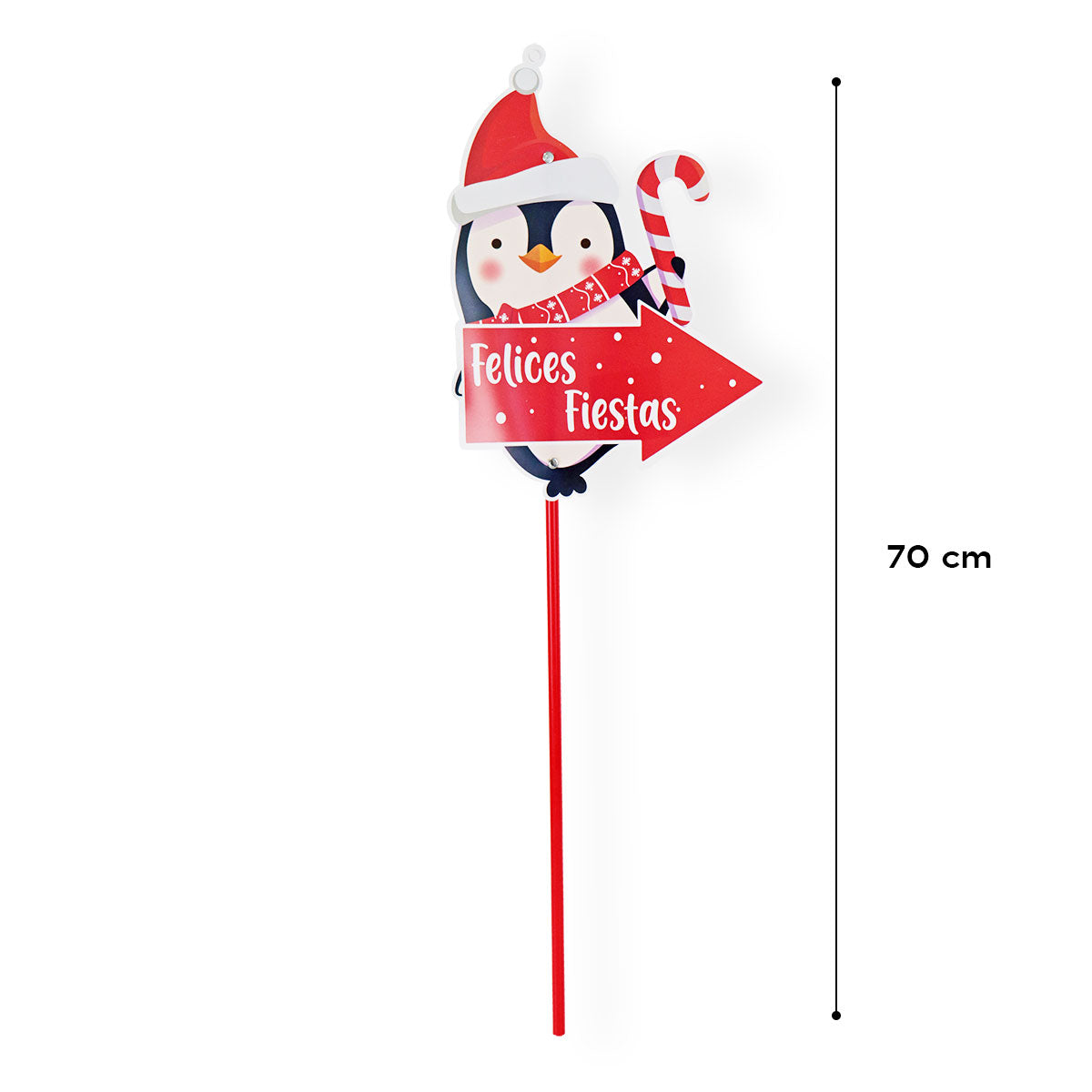 Estaca Decorativa de Pingüino Felices Fiestas