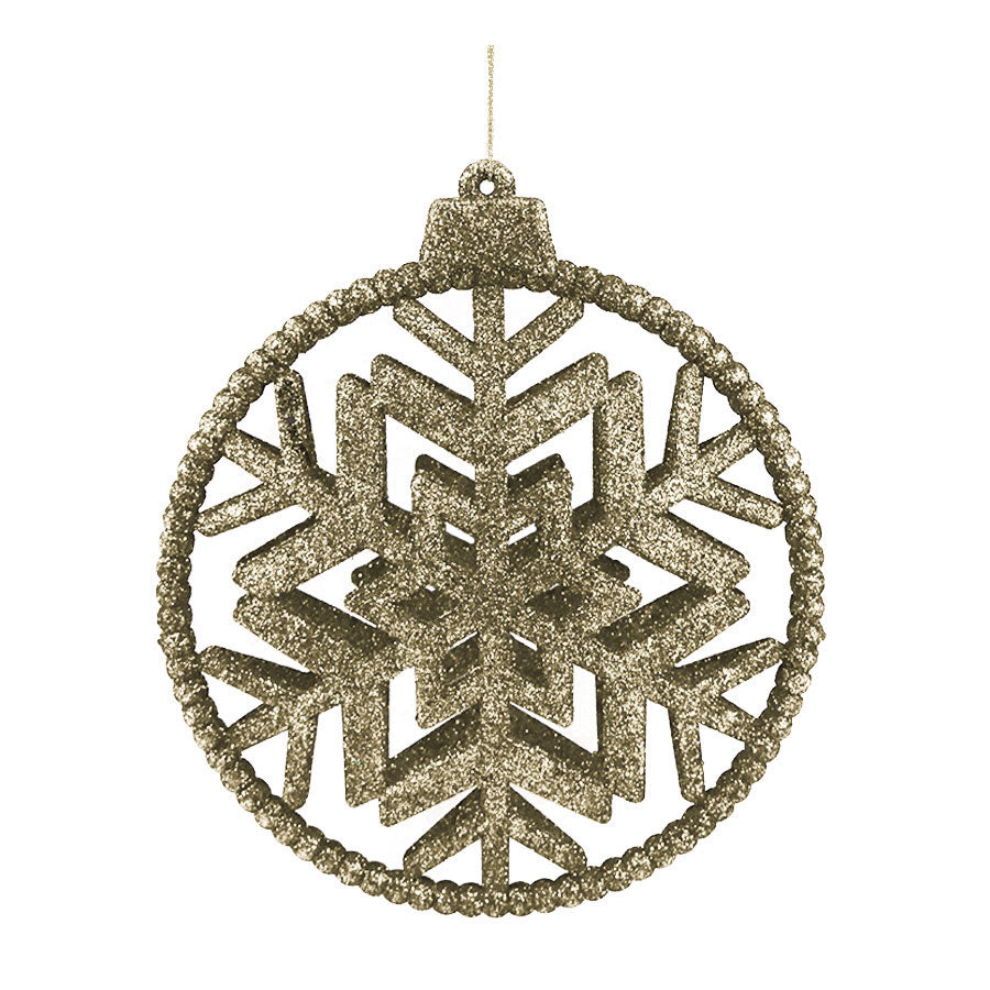 Esfera Copo de Nieve Colgante con Diamantina Arena