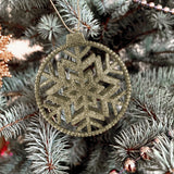 Esfera Copo de Nieve Colgante con Diamantina Arena