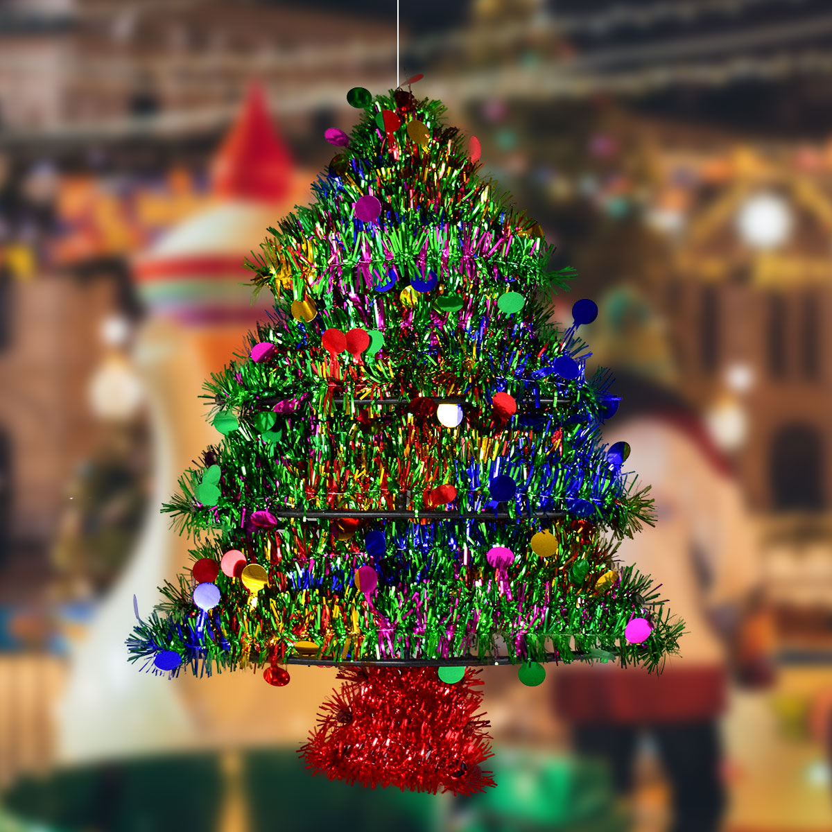 Árbol Navideño de Tinsel para Decoración Navideña