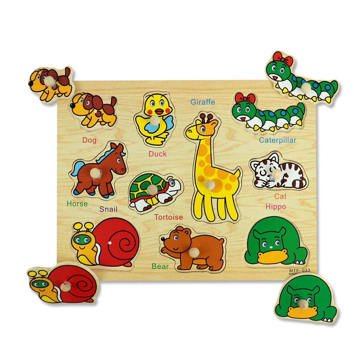 Rompecabezas de Madera con Animales, 10 Piezas – Waldo's