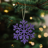 Copos de Nieve Decorativos Color Morado, 4 piezas.
