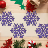 Copos de Nieve Decorativos Color Morado, 4 piezas.