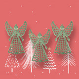 Ángel Navideño con Diamantina Color Aqua