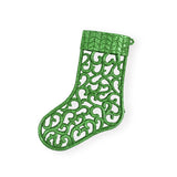 Botas Navideñas con Diamantina Verde, 2 piezas.