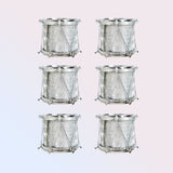 Mini Tamborcitos color Plata para Decoración Navideña, 6 piezas.