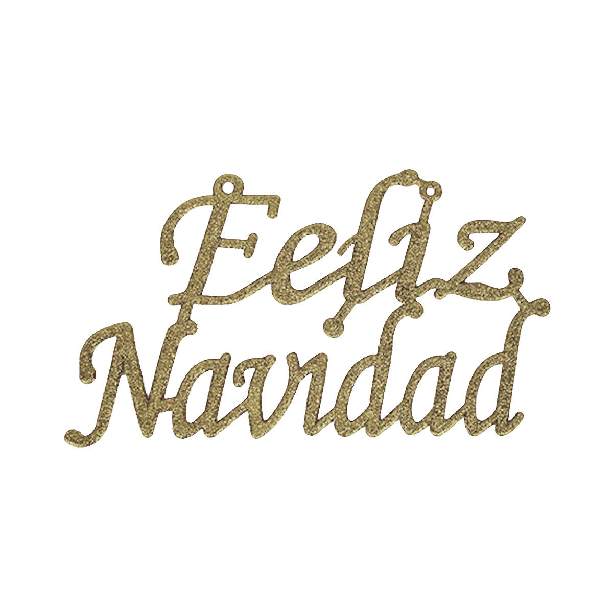 Letrero Feliz Navidad con Glitter color Dorado