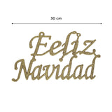 Letrero Feliz Navidad con Glitter color Dorado