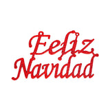 Letrero Feliz Navidad color Rojo con Glitter