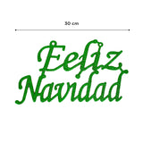 Letrero Feliz Navidad con Glitter color Verde