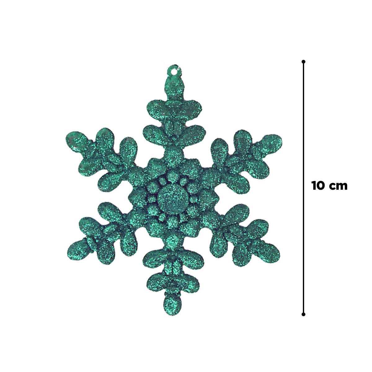 Copos de Nieve con Diamantina Turquesa, 2 piezas.