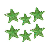 Mini Estrellas con Diamantina color Verde, 6 piezas.