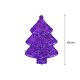 Mini Árbol de Navidad color Morado, 5 piezas.