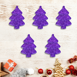 Mini Árbol de Navidad color Morado, 5 piezas.