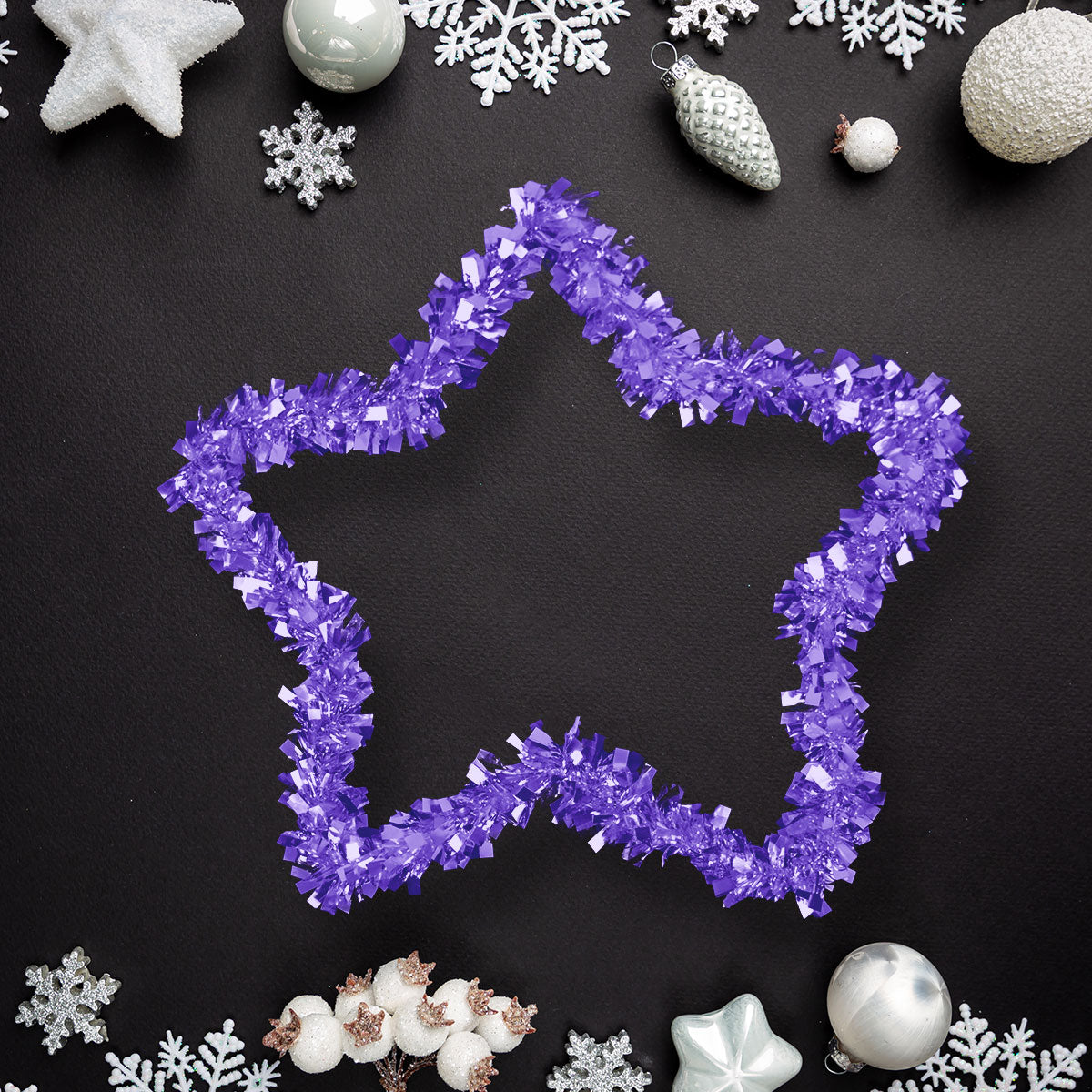 Estrella de Tinsel Decorativa color Morado