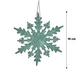 Copos de Nieve con Diamantina Turquesa, 2 piezas.