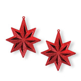 Estrellas Decorativas Diamantina color Rojo, 2 piezas.