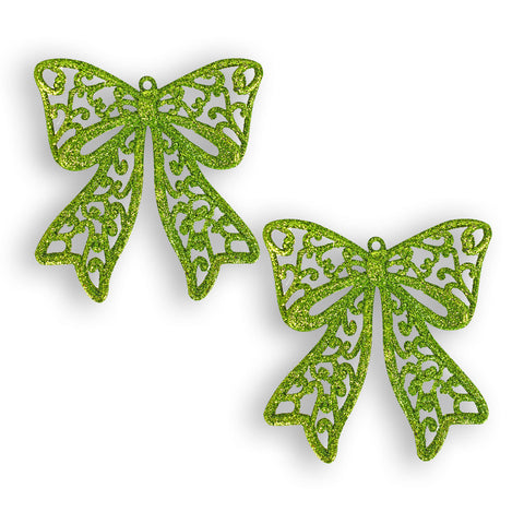 Moños de Diamantina Verde, 2 piezas.