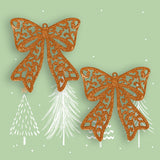 Moños de Diamantina Naranja, 2 piezas.