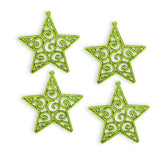 Estrellas Decorativas color Verde, 4 piezas.