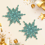 Copos de Nieve con Diamantina color Aqua, 2 piezas.