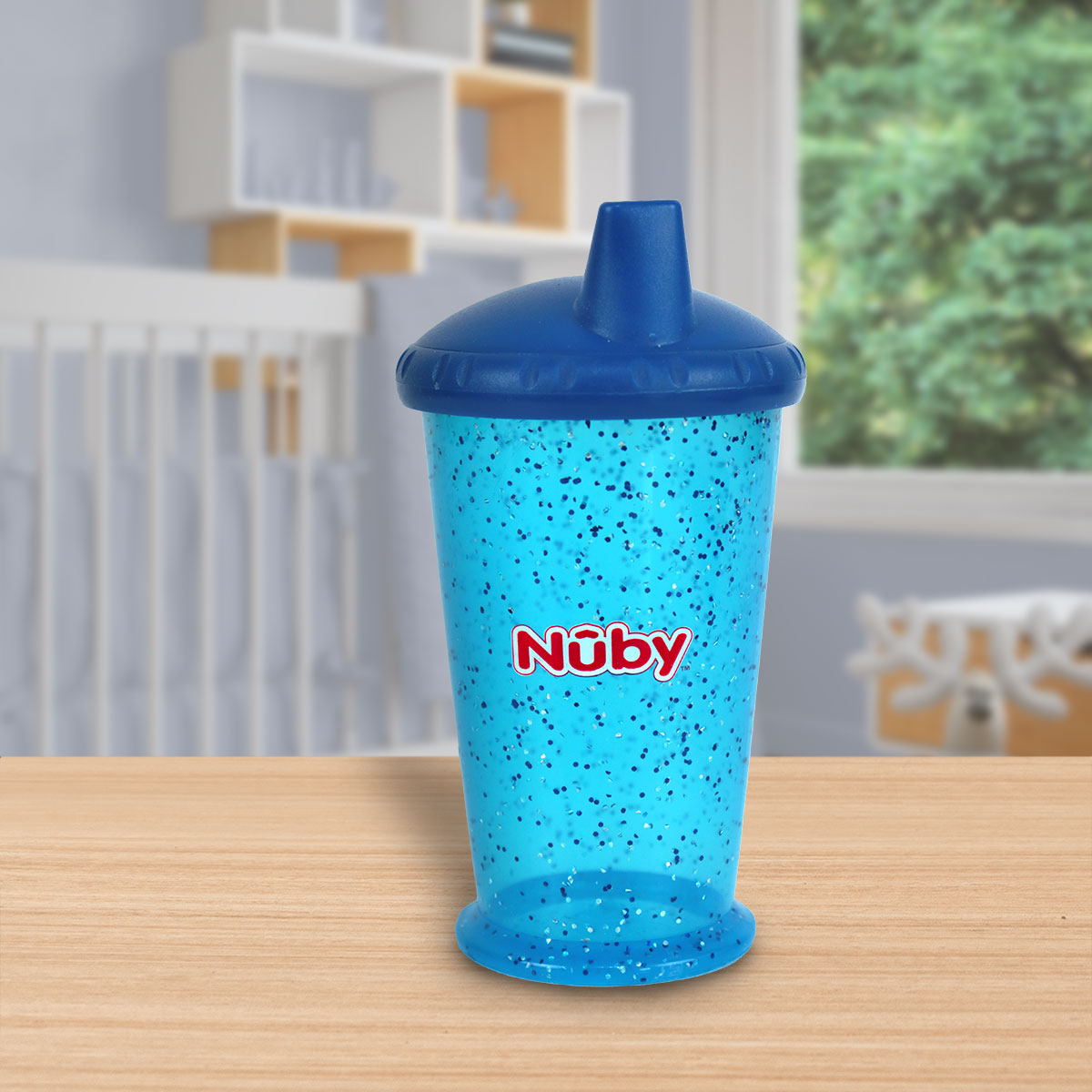 Vaso Nuby Sparks de Flujo Libre con Boquilla Rígida, Azul Rey – Waldo's