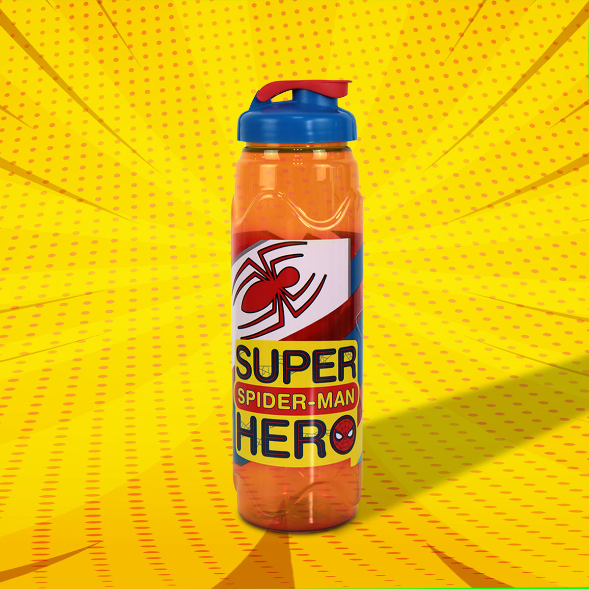 Botella de Plástico para Agua, Diseño de Spiderman, 870 ml