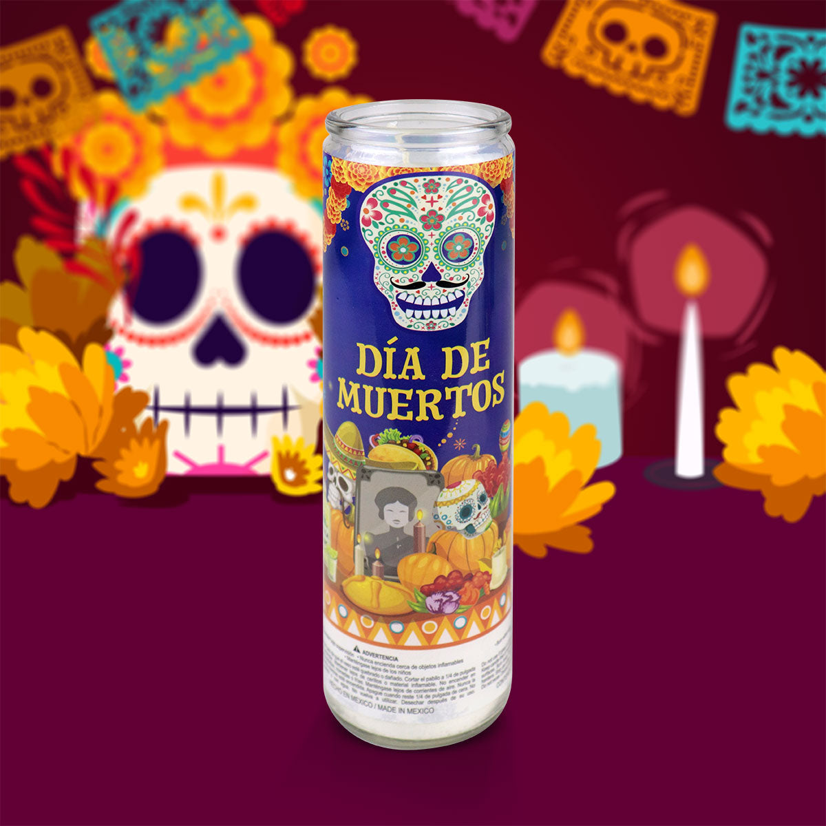 Veladora Aromática, Ofrenda Día de Muertos, Grande, 430 g.